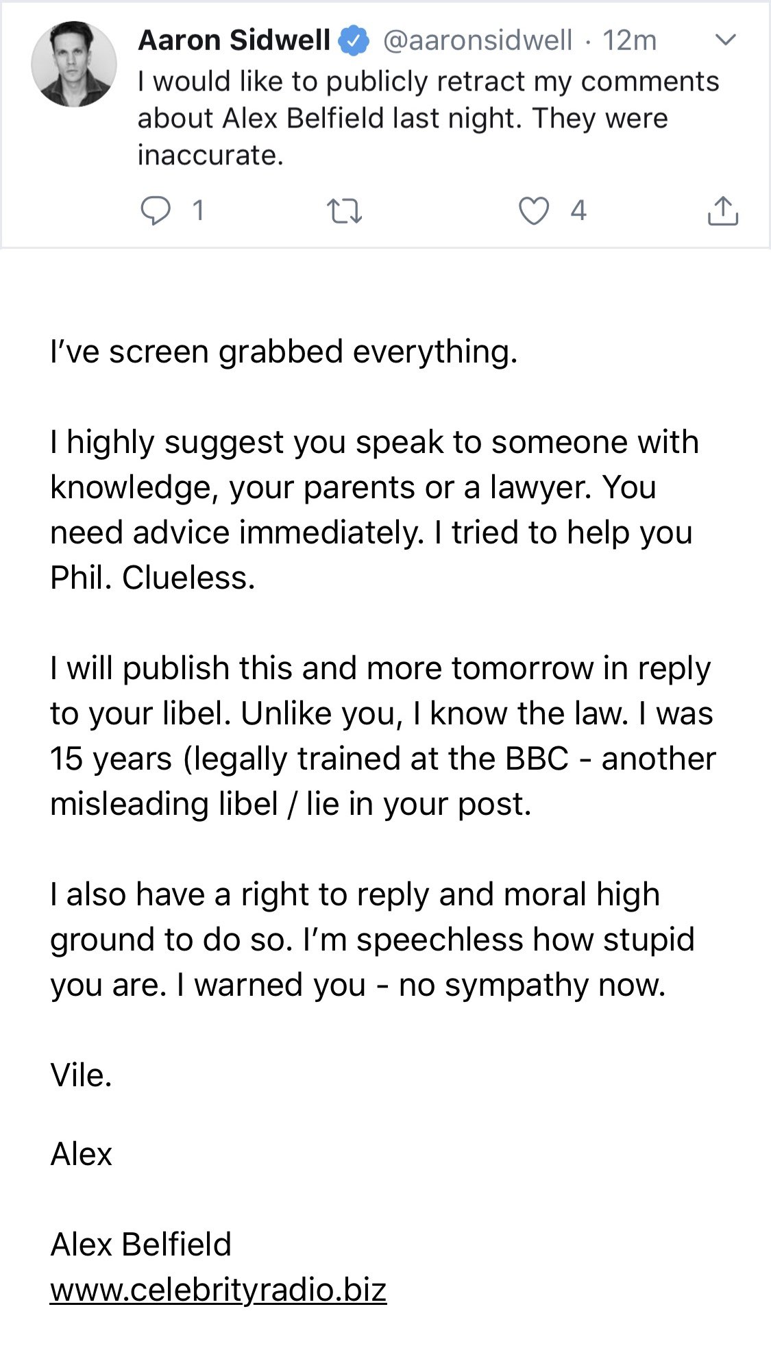 that stagey blog on twitter update after i initially posted this article i received this email from alex belfield celebrityradio on sunday 12th april 2020 at 01 00 in which he associates nottspolice
