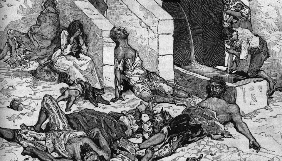 La plaga de Justiniano fue una epidemia que afectó al Imperio bizantino, Afectó Constantinopla y otras partes de Europa, Asia y África (años 541-543). Se estima que mató entre 25 y 50 millones de personas, es decir, entre el 13 y el 26 % de la población estimada en el siglo VI.