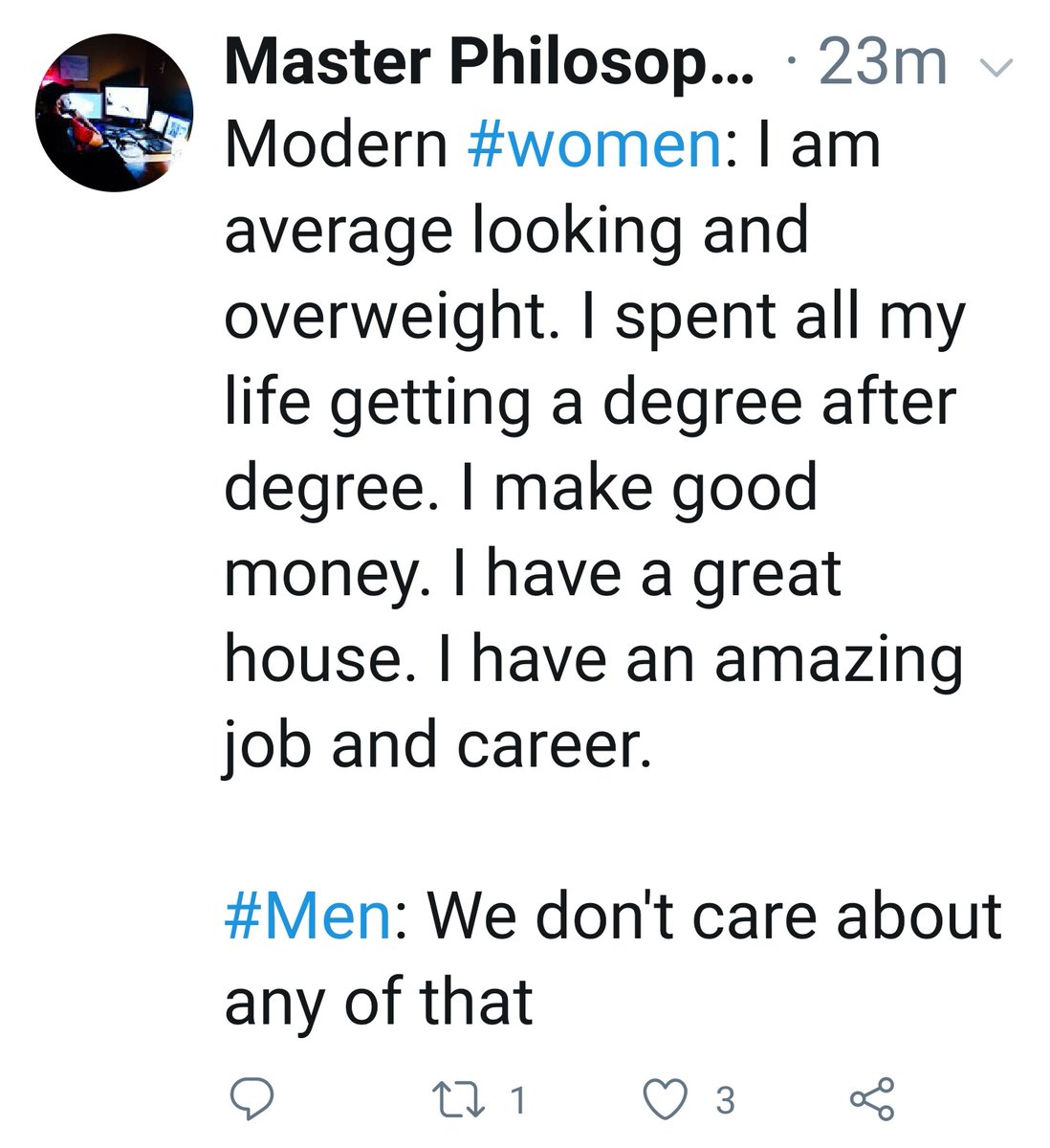No one thinks less of men than Men's Rights Activists