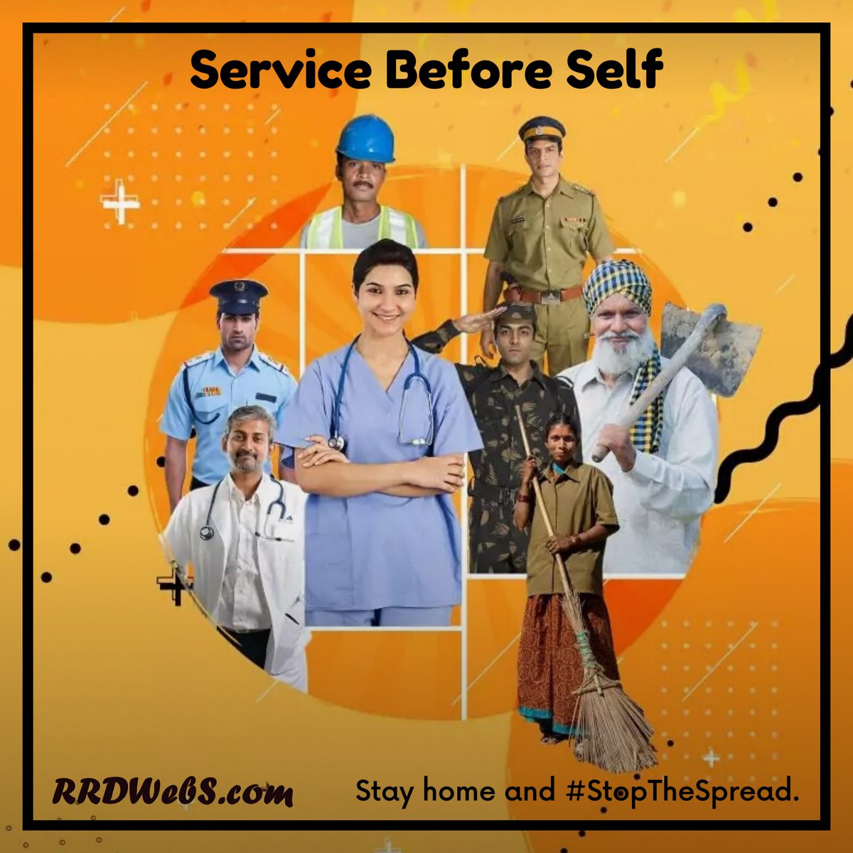 RRDWebS's tweet photo. Service Before Self. 
Gems of our society.
Stay at Home and #StopTheSpread

#servicebeforeself #covid_19 #stayathome #covid #corona 
#RRDWebS #RRDWebSolutions #WeElevateLifeDreams #WeAreRRDWebS #website #webdesignerinkanpur #webdesigning #wordpress https://t.co/YHSrPX86GU