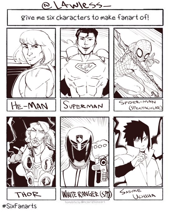 My six heroes and sasuke...
#SixFanarts 