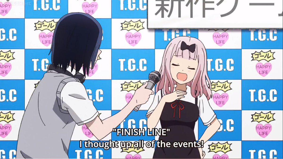 thread of chika screencaps from episode one, season two of kaguya sama love is war
