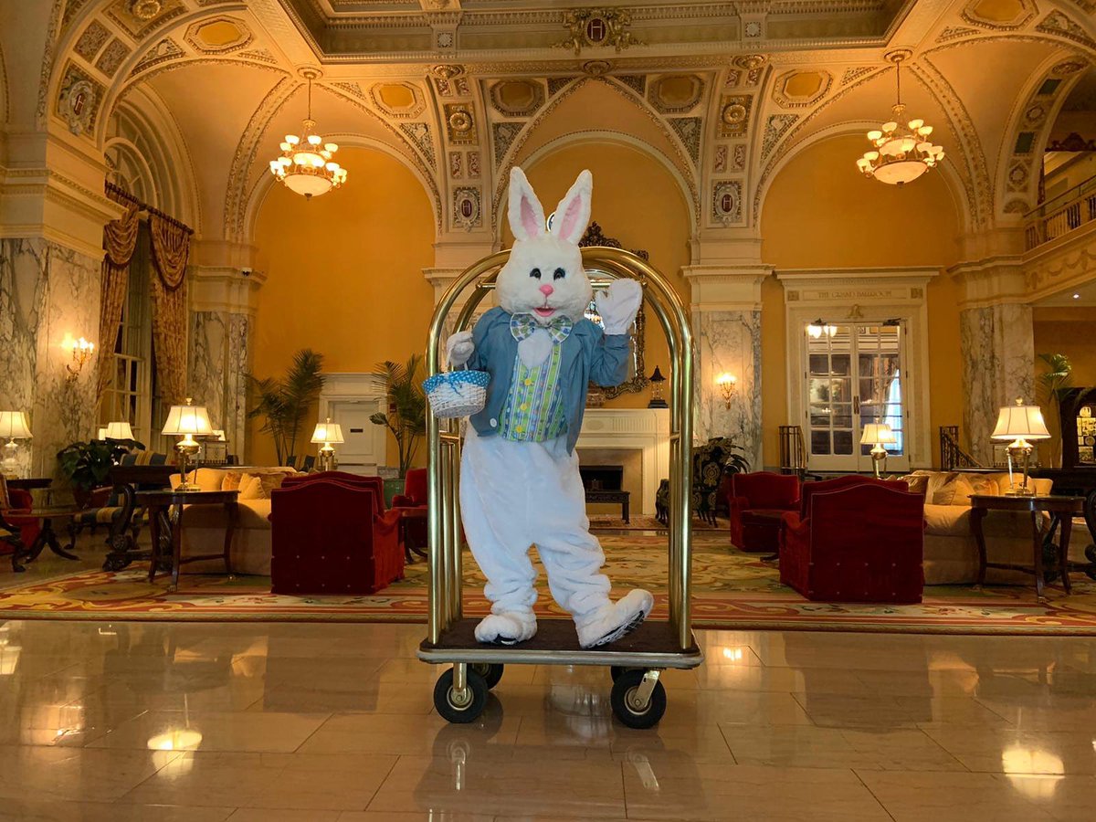 capitolgrille's tweet photo. We are prepping all of our orders and the Easter bunny is training for his big day tomorrow! The tradition continues and this year your families will be able to enjoy a bit of our hotel from the comfort of your homes. https://t.co/bYEYimajbb
