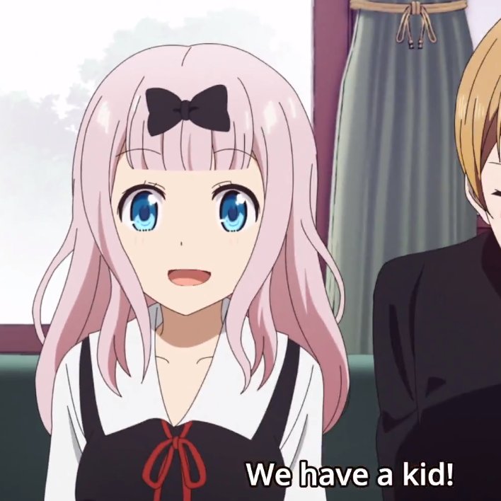 thread of chika screencaps from episode one, season two of kaguya sama love is war