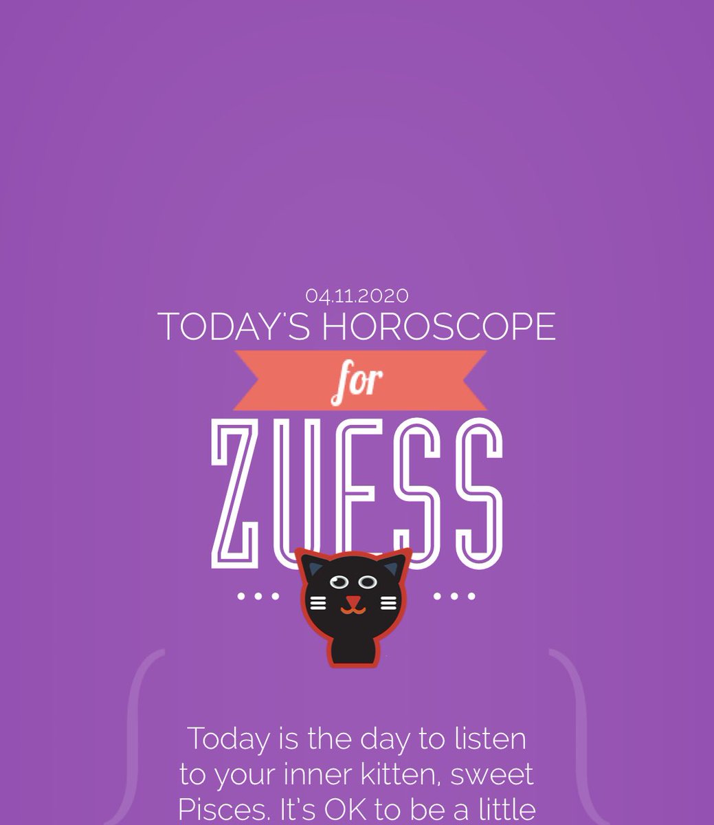 socattastic's tweet photo. Lovin' this! My daily @ZodiaCat horoscope for Zuess. https://t.co/1leP2fk8Af