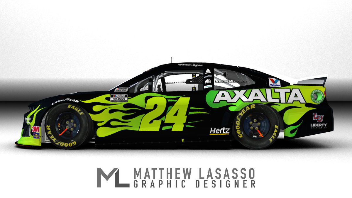 matthewlasasso's tweet photo. Here are my @williambyron concept ideas for the @axaltaracing paint scheme contest.  #NASCAR #Axalta #Chevy #Camaro #graphicdesign #HendrickMotorsports https://t.co/qw18MIw9RF