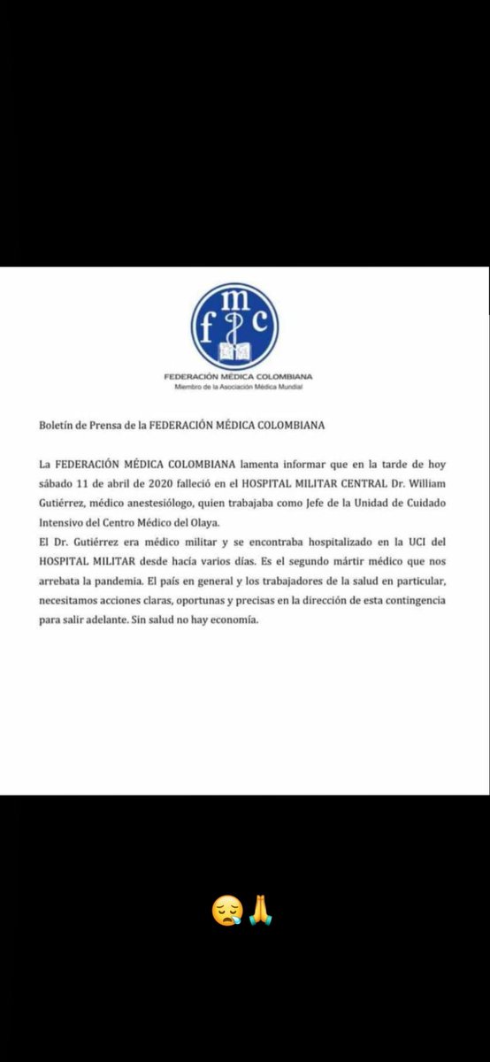 jacsdog's tweet photo. Muere un segundo médico por @covid19 https://t.co/s7ZOWMvuY8