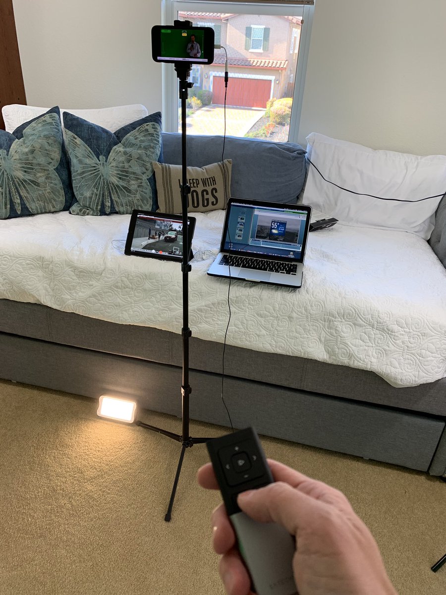 RobMayeda's tweet image. You’d be amazed how a simple remote makes the Stay-At-Home chroma key Danville weather office finally feel “more like home” back at the @nbcbayarea studios. #troubleshootingtech #tvweatherin2020