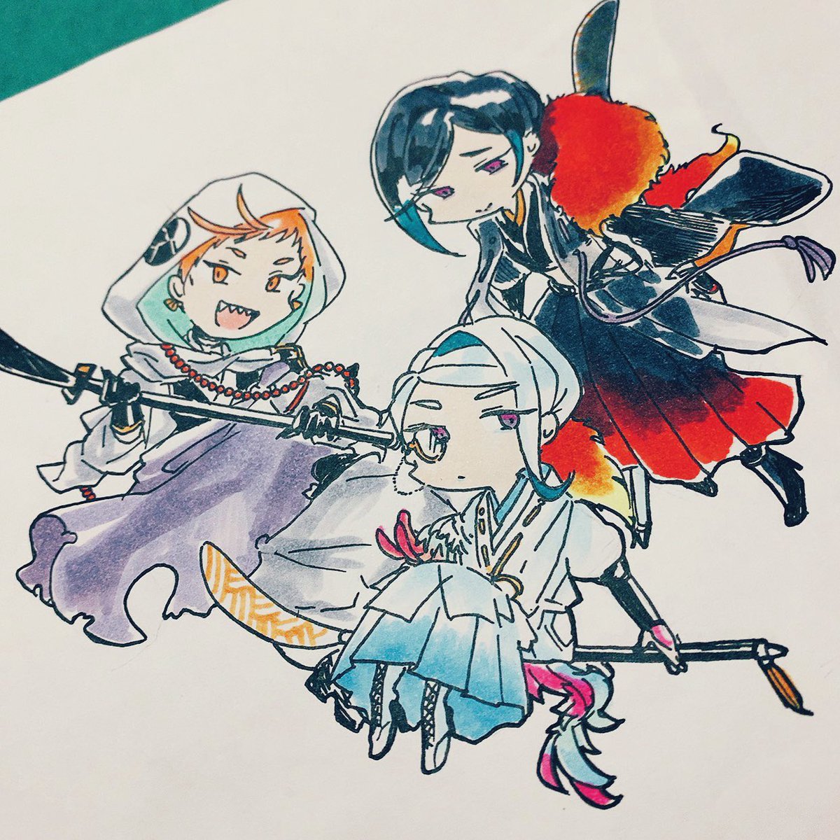 刀剣乱舞 大昔に描いた薙刀三人 可愛いからお気に入り ｼｭﾅのイラスト