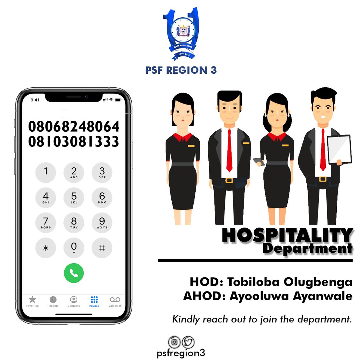 psfregion3's tweet photo. To join the PSF Region 3 Hospitality Department, contact the HOD or AHOD via WhatsApp ASAP.

#PSFR3Departments
#PSFRegion3
#Rapturable
#iLovePSF https://t.co/1HnciqBL1K
