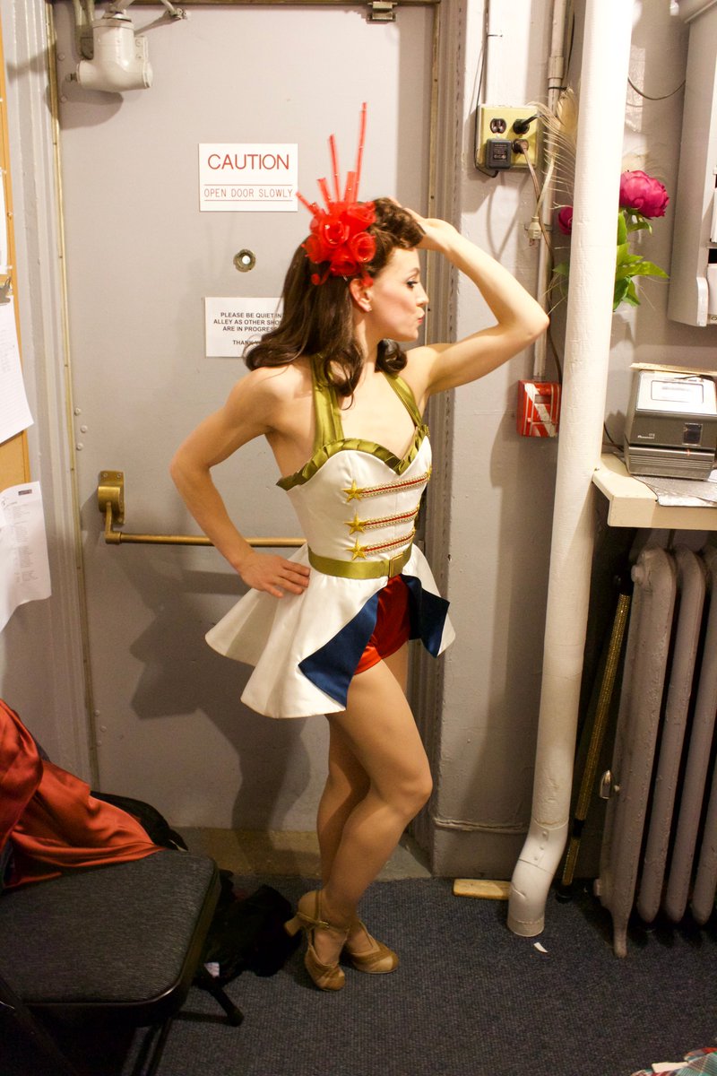 1st time these girls came onstage, we all realized at the same time that, even though they were based on research I had looked at 100 times, they really kind of looked like vaginas. oops! We made some adjustments, it got better--but for sexist set-dressing, it kind of works?