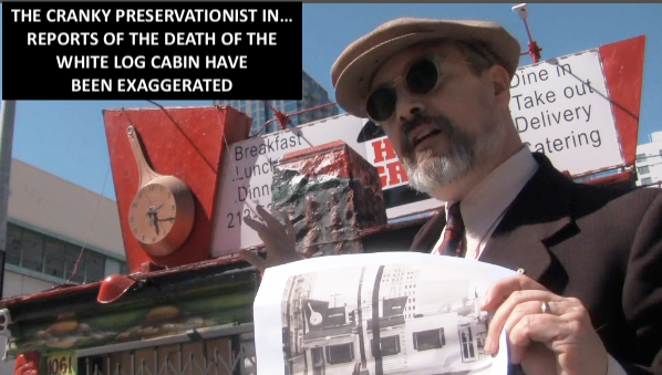 New video - 8pm premiere! The Cranky Preservationist returns, to celebrate a wacky #DTLA roadside gem that rose like a phoenix from the ashes of a recent blaze. Ep. 26: Reports of the Death of The White Log Coffee Shop Have Been Exaggerated facebook.com/esotouricbusad… #MyDayinLA