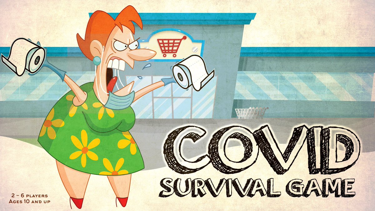SinisterPointe's tweet photo. The COVID survival Game is a hilarious and fast paced race to acquire essential supplies like masks, gloves, toilet paper, hand sanitizer and more.
Check out our kickstarter:

https://t.co/RUhWPImU1M

#boardgames #boardgamesoftwitter #boardgamenights #boardgame #boardgamegeeks https://t.co/AqiiNfJOUJ