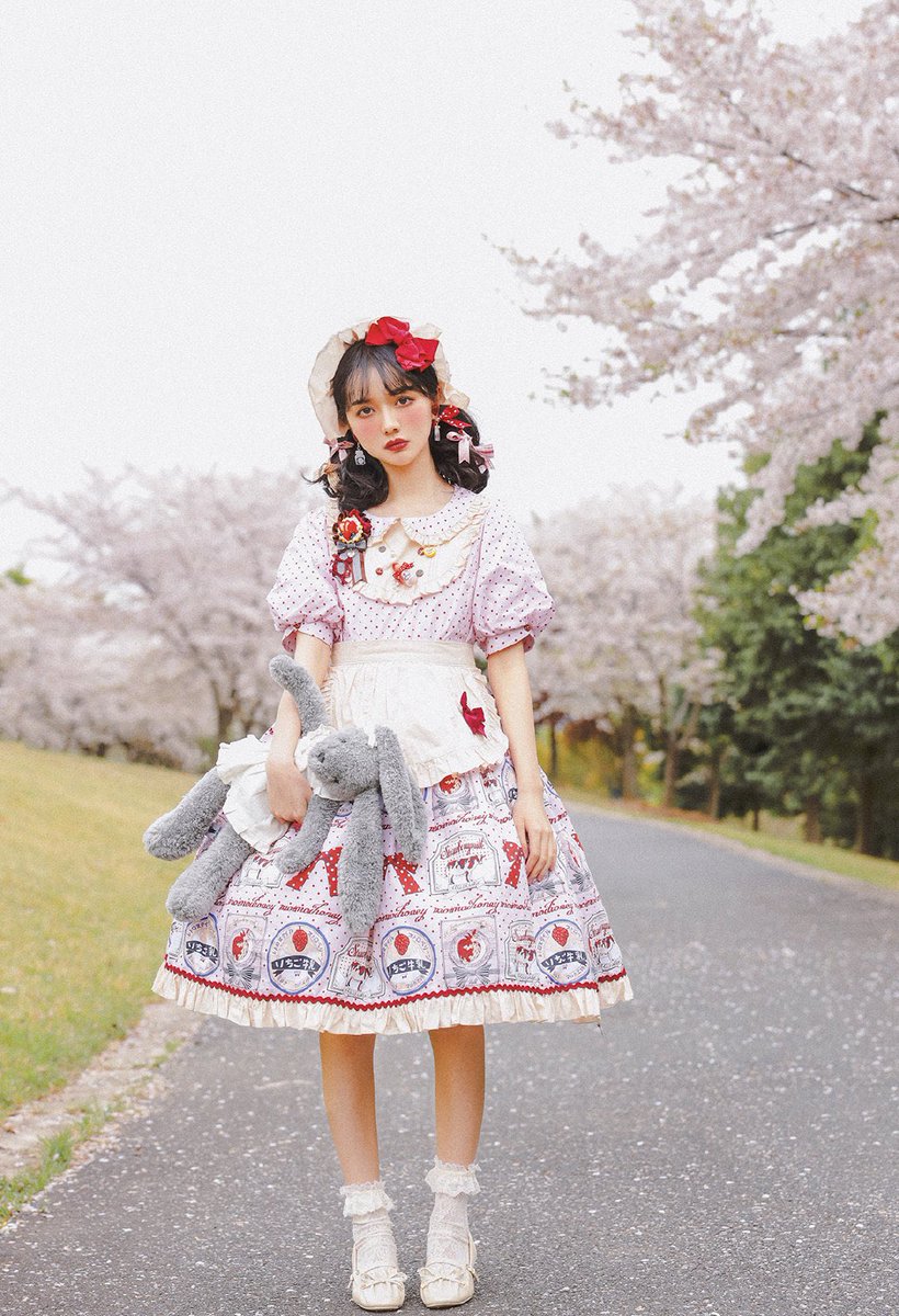 Elpress L いちご ワンピース 甘ロリ ロリータ 甘ロリ♡全7 Elpress L いちご ワンピース 甘ロリ ロリータ 甘ロリ♡全7