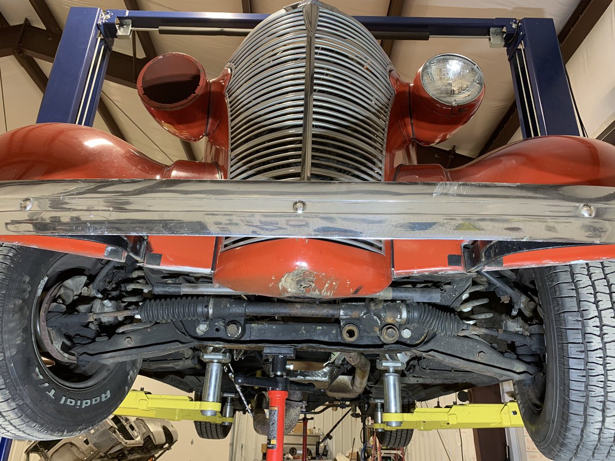 When was the last time you saw a mustang rack and pinion with 3 bolt holes? #oldschool #38chevy bet bolts haven’t been out since 75 #itsgettingreplaced
