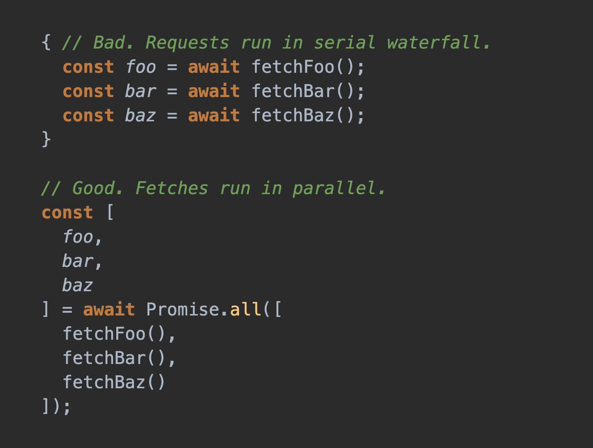 _JSCeee's tweet image. Avoid stacking serial network requests. #JavaScript