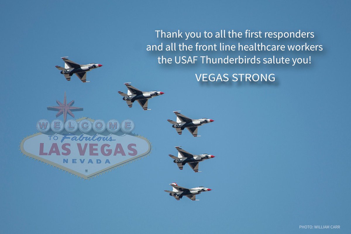 williamcarrart's tweet photo. Thank you to all of the first responders and healthcare workers! What a powerful salute from the @USAThunderbirds 

#VegasStrong https://t.co/xsWrNbpVb1
