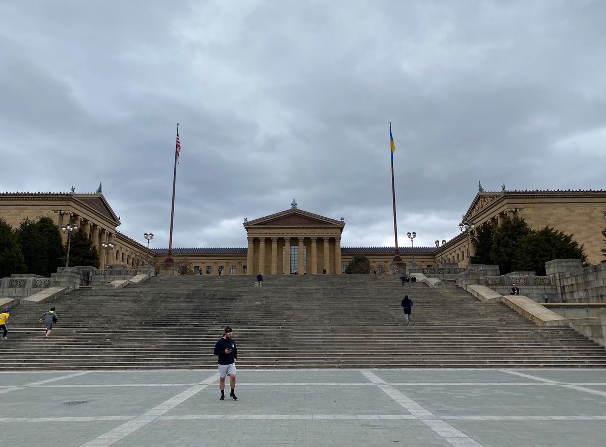 MAGNETMagazine's tweet photo. Climbing high upon the #Rocky steps, we fly with #surgicalfocus. (Fun fact: Today is #BillConti’s birthday; he wrote “Gonna Fly Now,” the theme to “Rocky.”) @_GuidedByVoices https://t.co/LgbHCQs21u