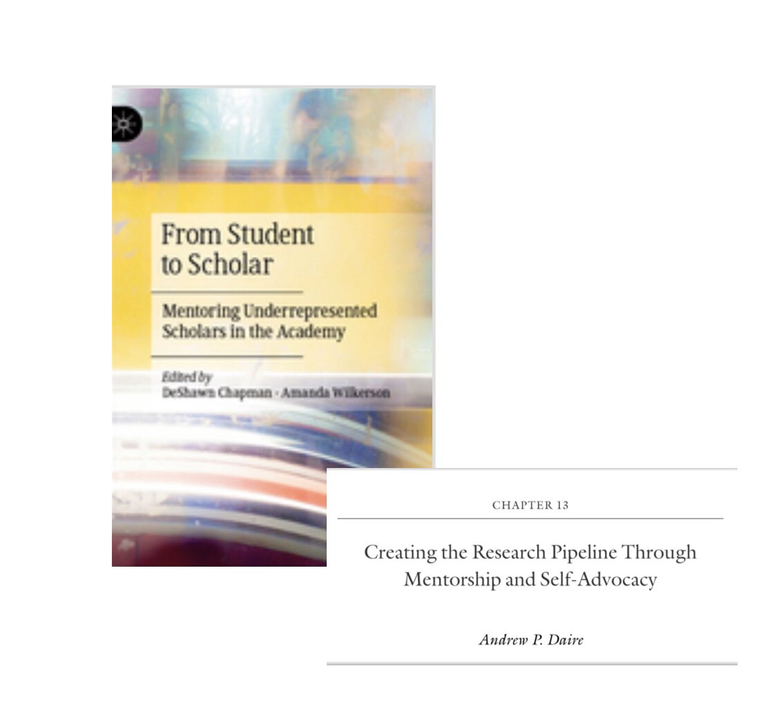 Dr. Andrew P. Daire (@andrewdaire) on Twitter photo Very excited about this recently published book and my chapter on mentoring underrepresented minority scholars in academy and developing their research pipeline. <a href="/VCUinclusive/">VCU Inclusive Excellence</a> <a href="/HolmesScholars/">Holmes Scholars</a> <a href="/vcusoe/">VCU School of Education</a> Very excited about this recently published book and my chapter on mentoring underrepresented minority scholars in academy and developing their research pipeline. <a href="/VCUinclusive/">VCU Inclusive Excellence</a> <a href="/HolmesScholars/">Holmes Scholars</a> <a href="/vcusoe/">VCU School of Education</a>