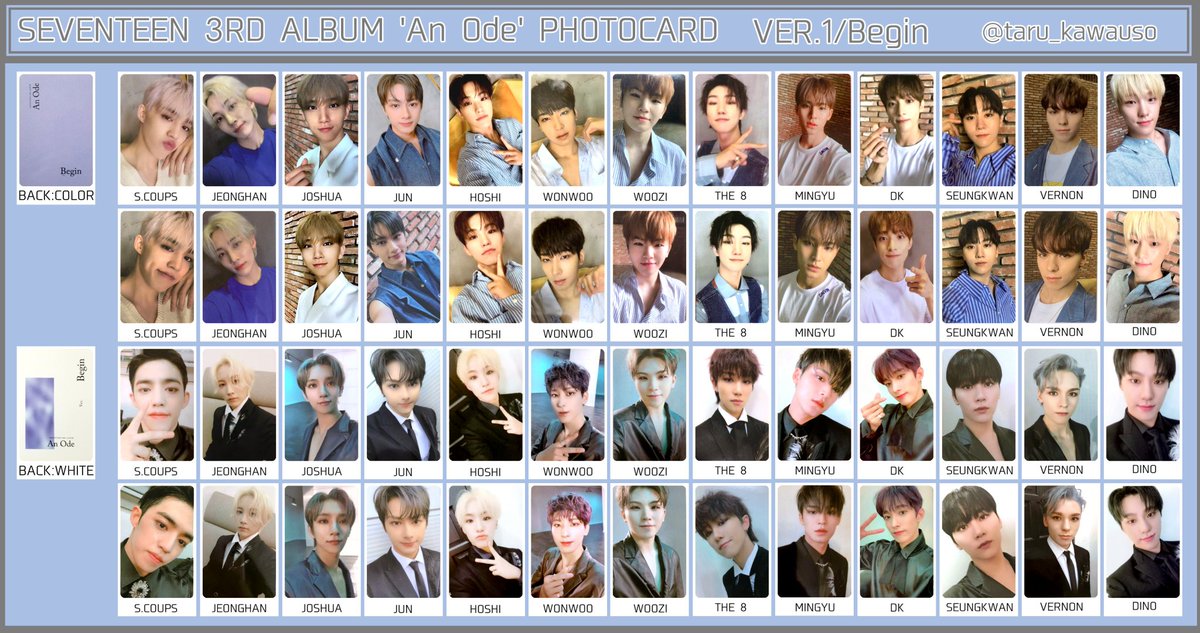 Seventeen - An Ode Photocard, Folding Poster & Clear Stiker List