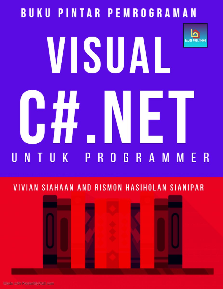 siahaanvivian's tweet image. Buku Pintar Pemrograman VISUAL C# .NET Untuk Program
Karena sifatnya yang dasar dan komprehensif, buku 528 halaman ini cocok untuk programer pemula, baik untuk mahasiswa maupun pembelajar mandiri.
#visualcsharp #bukuvisualbasic #viviansiahaan
play.google.com/store/books/de…