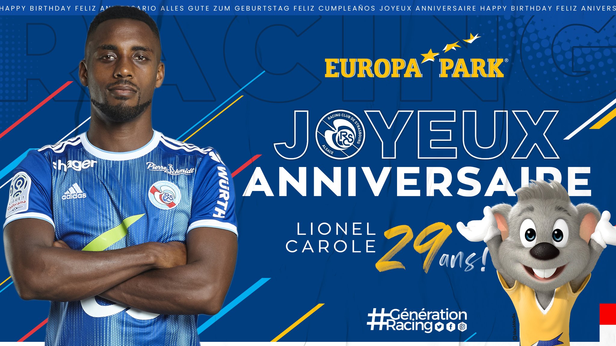 Rc Strasbourg Alsace En Ce Dimanche De Paques Lionelcarole Fete Ses 29 Ans Le Racing Avec Ed Euromaus Et Europaparkfr Lui Souhaitent Un Joyeux Anniversaire T Co 2smlgro4ti