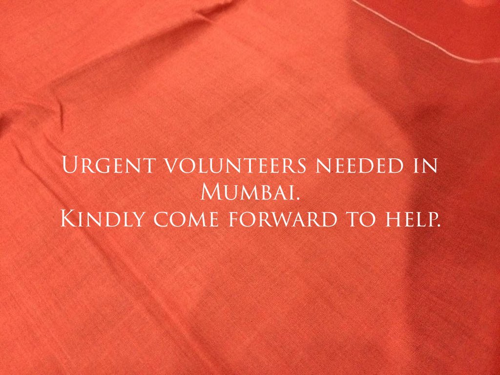 Urgent Volunteers Needed: in Mumbai for Packaging For Food Relief Campaign in most Impacted areas to distribute roughly 70,000 food kits. If you are willing to volunteer then please immediately contact: e-mail on s_gharpure@ategroup.comORmilind@praja.org #mumbai  #volunteers