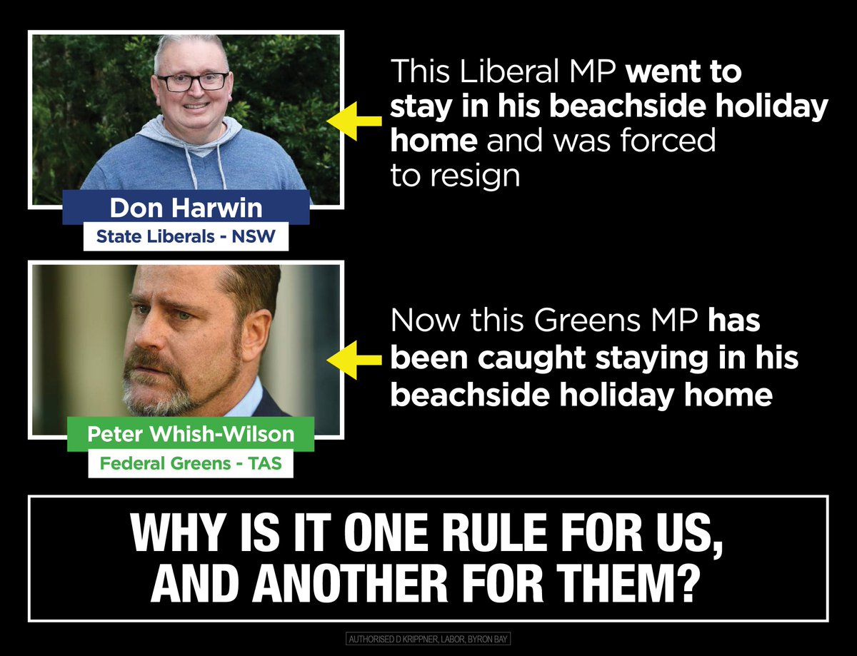 ALPByronBay's tweet photo. This just makes us so angry. Both the Liberals and Greens have been (rightly) telling everyone not to take holidays, but they think they're above the law themselves. DISGUSTING. #auspol #coronavirusau #coronavirus https://t.co/8x5NGCDA4N