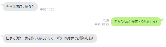 突然母親から仕事を振られました😰😰

謎の改行と自宅にもかかわらずパソコン持参というワードに恐怖を感じています、、