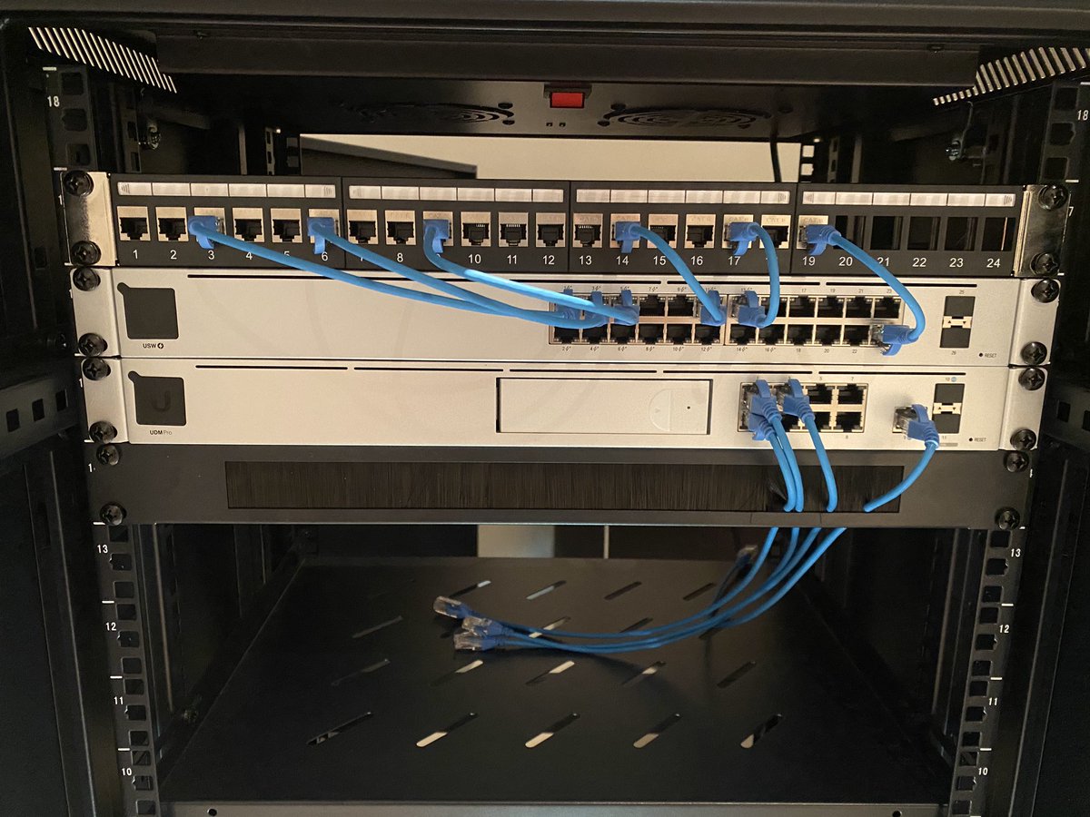 Bit of a sense of how I expect it’ll look once cabled. There’s presently only 8 ports patched on the existing board so I won’t need to load the whole thing up. 8 of the switch ports aren’t PoE either so things may need to cross in slightly add directions.