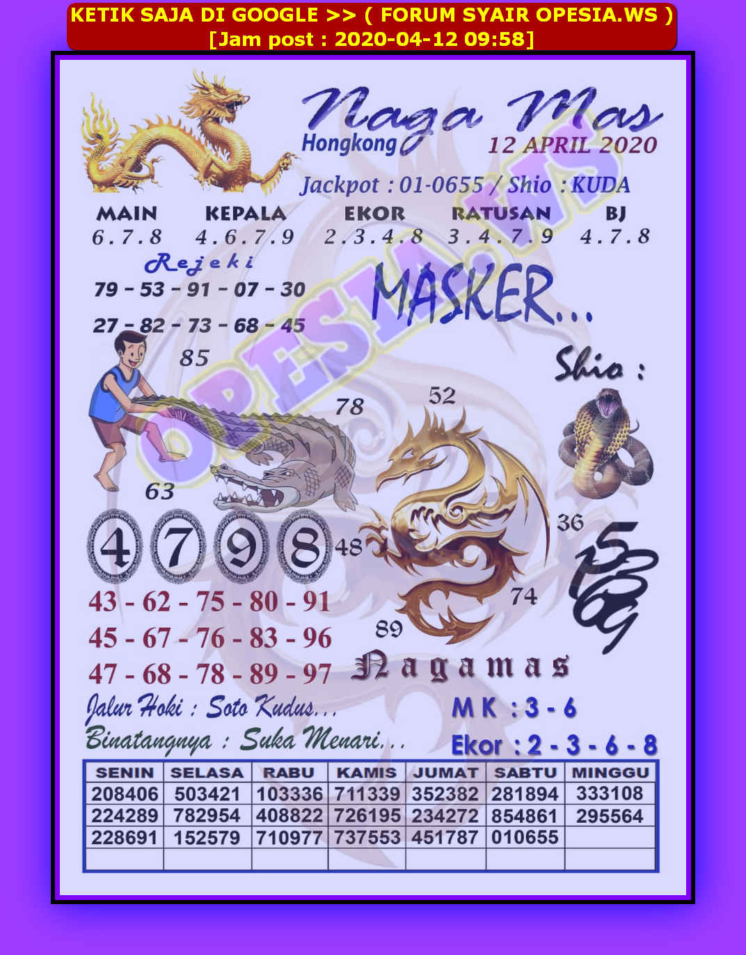 On Twitter Bandartogel Codesyairhk Codesyairhongkong Prediksi Syair Hk 12 April 2020 Https T Co Sonencbtgj