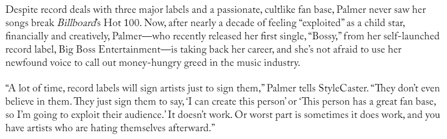 multi-talented celebrity keke palmer has spoken about the exploitative nature of the music industry, especially towards child stars. her first deal was at 12 years old under atlantic records. (stylecaster)