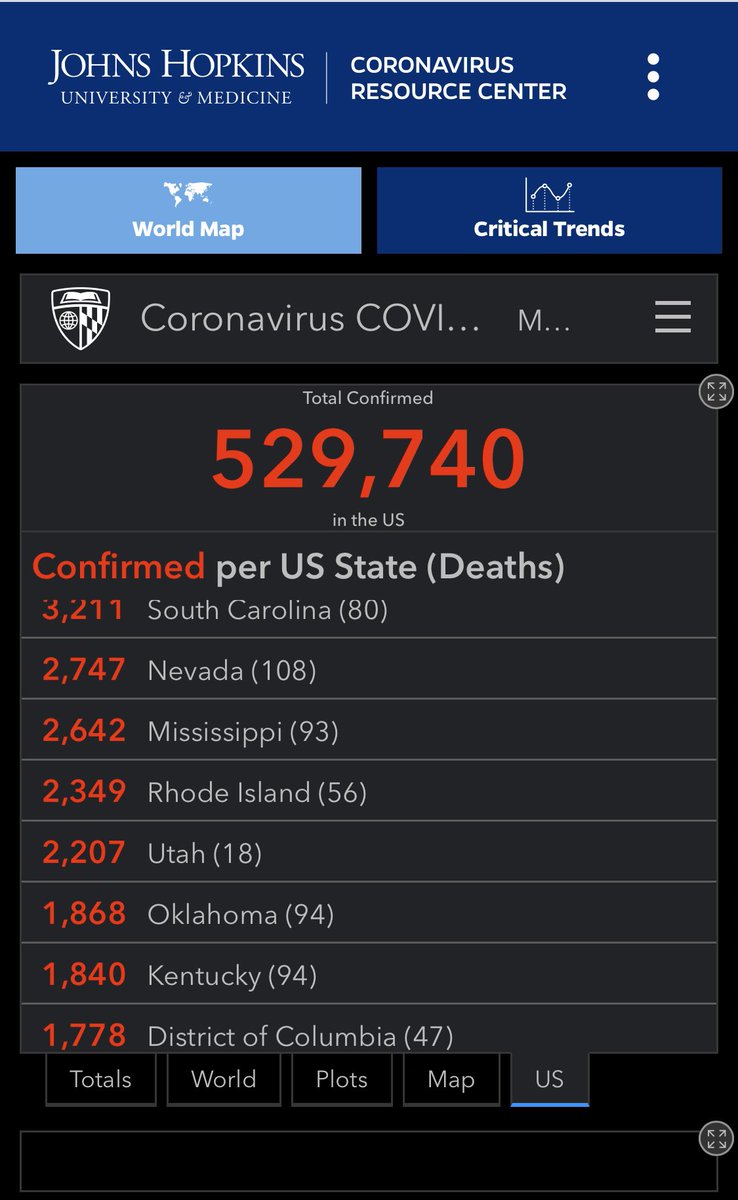 4/11/20 https://coronavirus.jhu.edu/map.html 