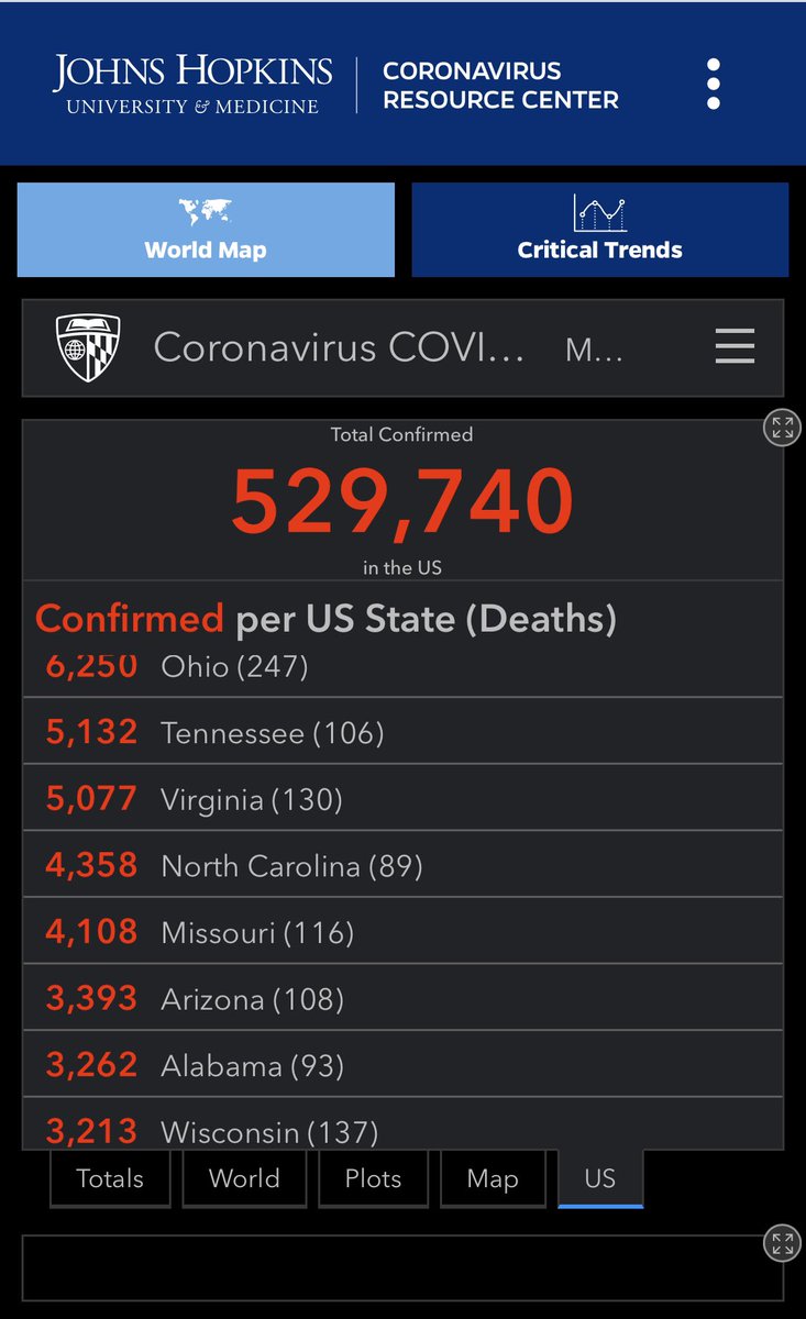 4/11/20 https://coronavirus.jhu.edu/map.html 