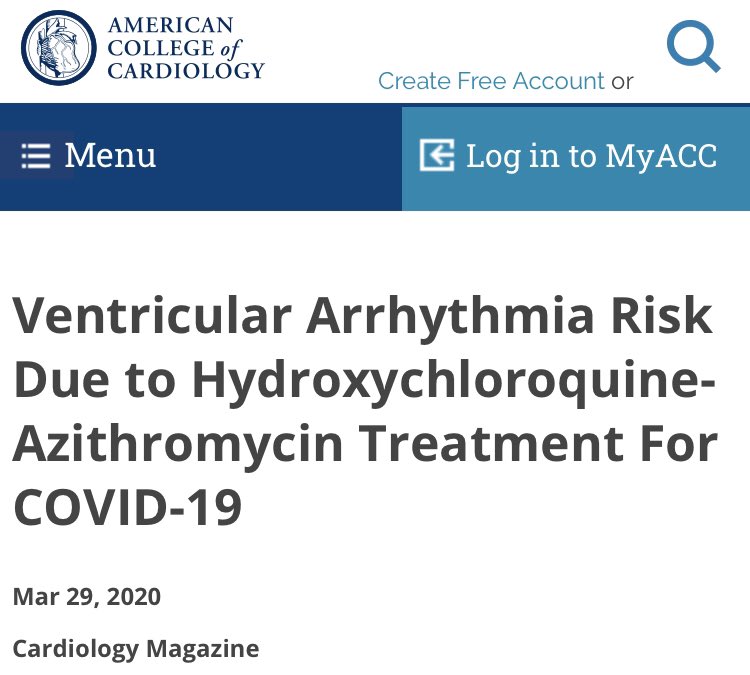  https://www.acc.org/latest-in-cardiology/articles/2020/03/27/14/00/ventricular-arrhythmia-risk-due-to-hydroxychloroquine-azithromycin-treatment-for-covid-19