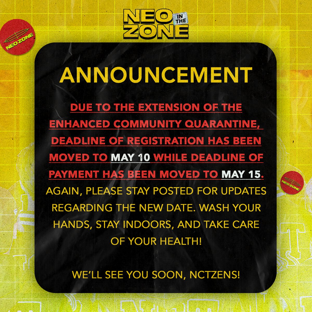 yongiepeach's tweet photo. [NOTICE]

RE: EXTENSION OF DEADLINE OF ORDER AND DEADLINE OF PAYMENT

Hello, this is the Neo In The Zone team.

Please be guided, NCTzens!

#NeoInTheZone
#NCT127 #NCT127_KickIt
@NCTsmtown_127 https://t.co/GC46hfvHAU
