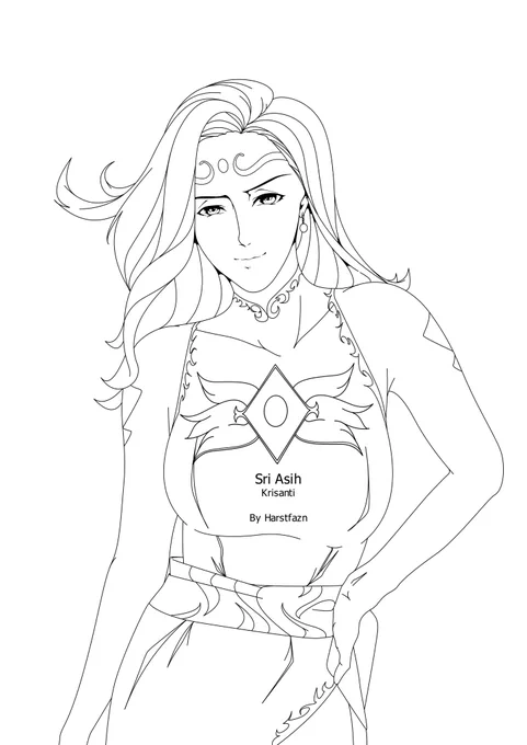 Fanart Sri Asih dari @krisanti_comics 
(Kenapa tiap saya gambar wajah, selalu jadi tante2) 