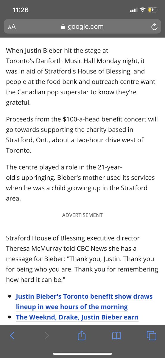 That just shows how hard-working Justin was just to get one of his singles pushed out there. I would also like to state that there has been multiple times with Justin has given back to Stratford. I mean this boy never stops talking about the Toronto Maple Leafs, he’s proud!