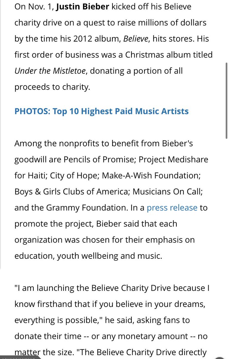I would like to add that he’s done countless of different charities and good deeds. He’s donated money to China for the virus, helped out with the Alexandria foundation which helps shelter to battered women, and he donated to procees of his tour sales to mental health.