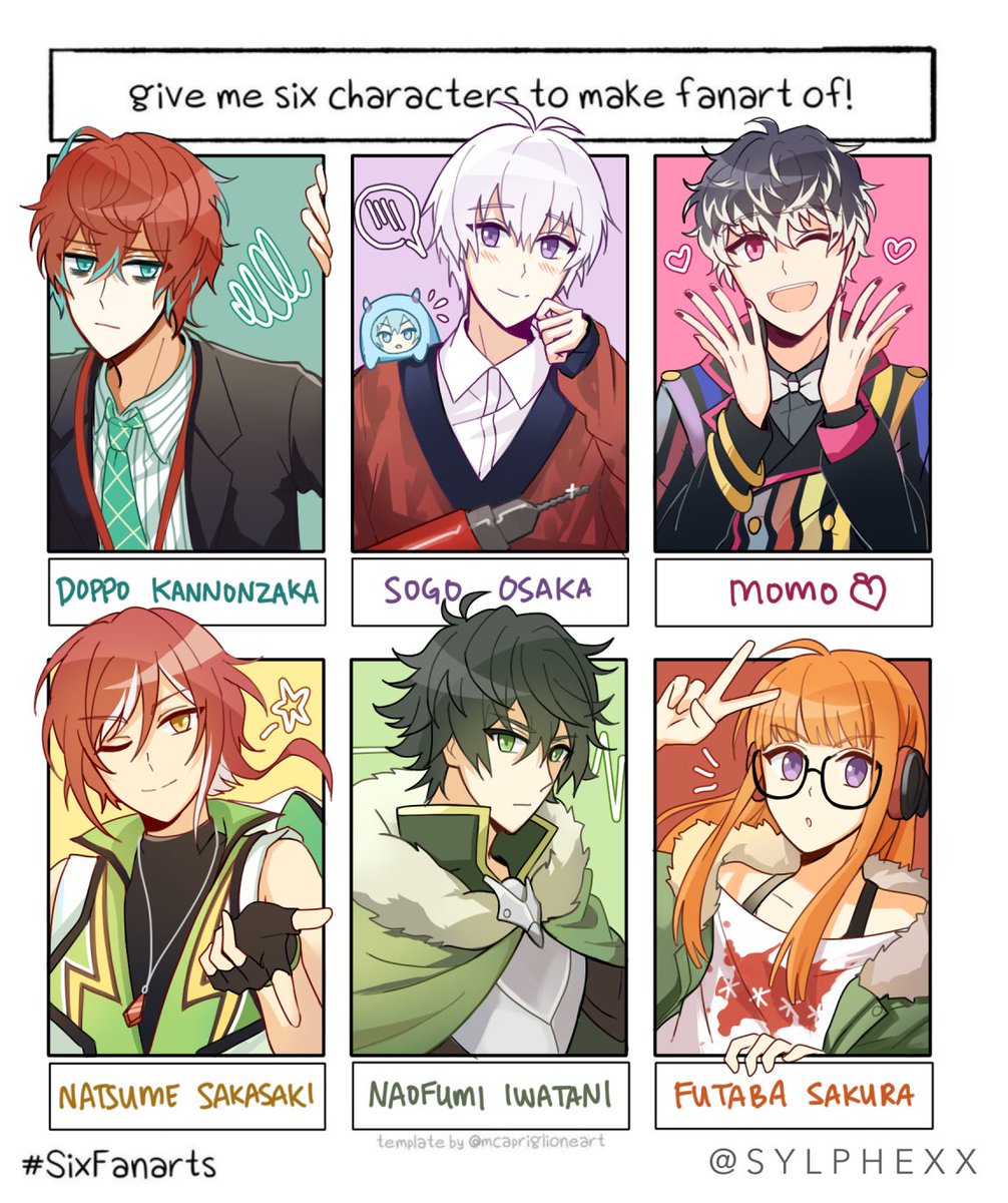 six character challenge!! 
took the first six requests on IG :) hope you enjoy all the bois (and best girl) 