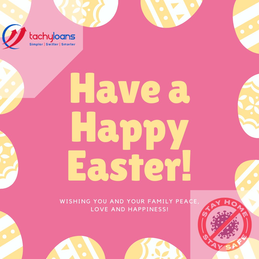Tachyloans's tweet photo. The biggest joy of all is joining hands together &amp; commemorating the resurrection of the son of God. Wish you a memorable Happy Easter day! 
Stay Home and Stay Safe
#StayHomeStaySafe
#Covid19 #Covid_19
#HappyEaster
#CoronaVirusIndia
#CoronaVirusInIndia
#HappyEaster2020 #Festival https://t.co/KOQfchR1h6