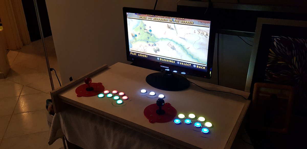 With the long #Easter weekend our classic #arcade project has taken a few steps forward. Finished the wiring and #3Dprinted the joystick mounts. Testing that everything works (enjoyed a couple of hours of gaming as a bonus). #WFH #RetroGaming
