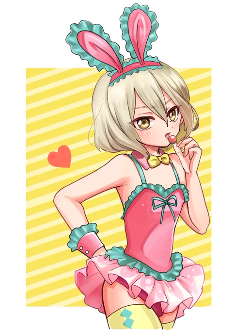 #リプきたプリキュア男子のバニーガール描く ビシン君 