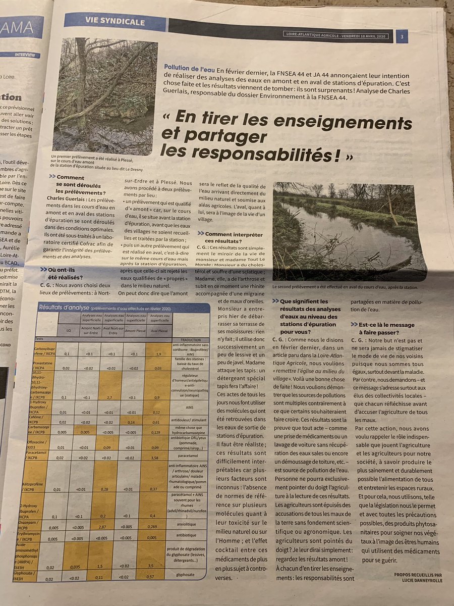 MickTrichet's tweet photo. Quand on cherche évidemment on trouve!!
Sans stigmatiser les uns ni les autres mais  les sources de pollution sont diverses et variées .
L’agriculture qui a pris ses responsabilités est trop souvent mise au banc des accusés .
A méditer....
@FNSEA @ChLambert_FNSEA https://t.co/YduJvPfyn9