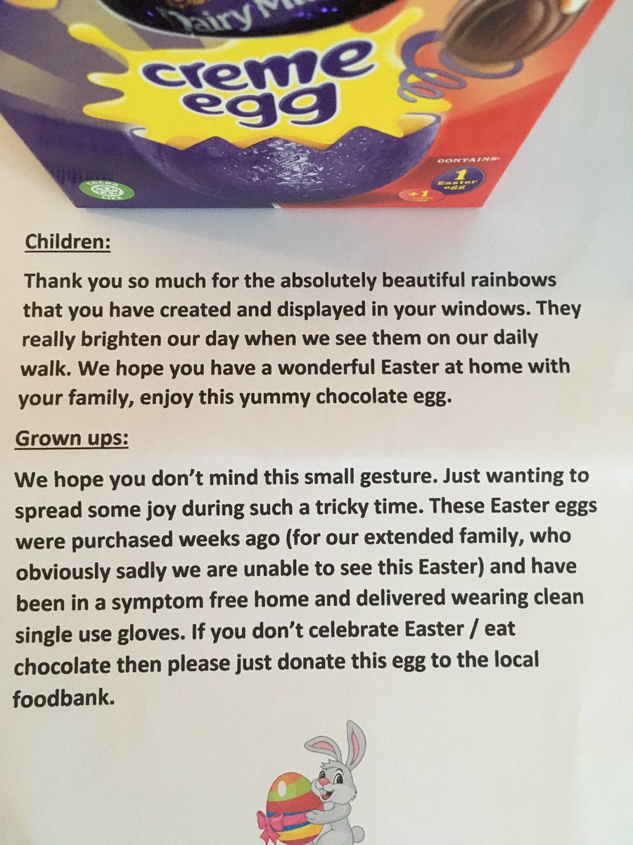 What a lovely, kind gesture. Delivered to houses with rainbows in our close: