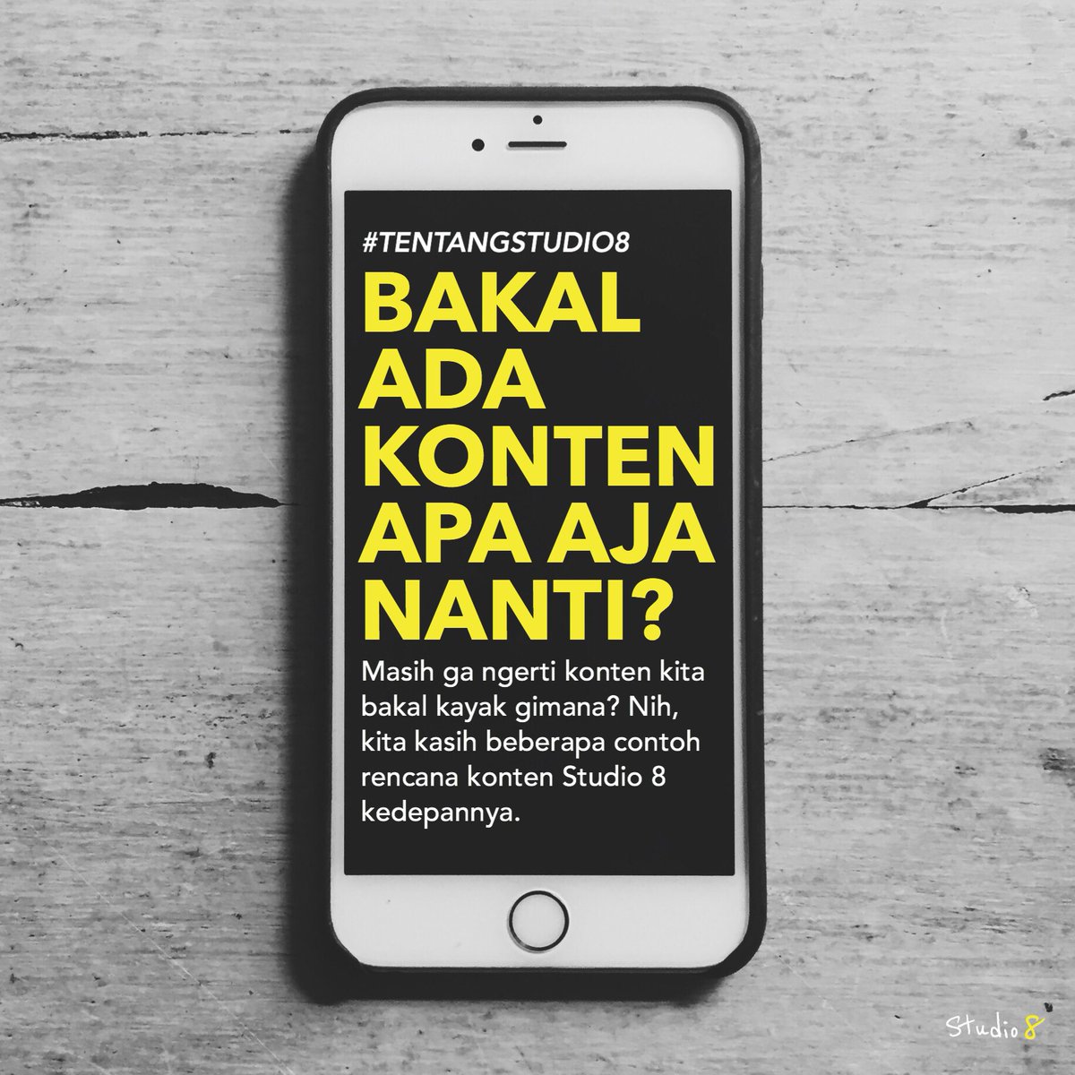 setudiodelapan's tweet photo. Udah pada tau konten kita bakal apa aja? Langsung ke instagram kita ya buat info lengkapnya! https://t.co/hQY2olauu8