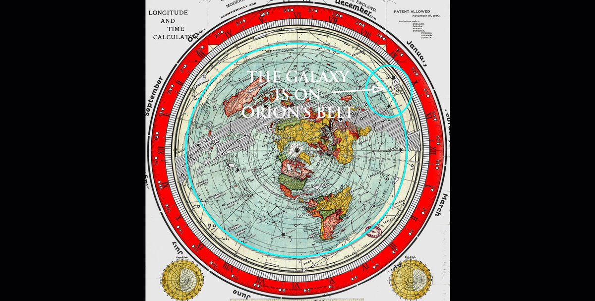 102. CHECK THIS OUT !!!THE GALAXY IS ON ORION'S BELT !!! I nerded out tonight and superimposed a constellation map over a  #flatearth map.Check out where Orion's Belt is !!!!THE GALAXY IS FUCKING ANTARCTICA !!!IMAGINE HOW BIG THAT IS !!!MINE IT  @POTUS !!!