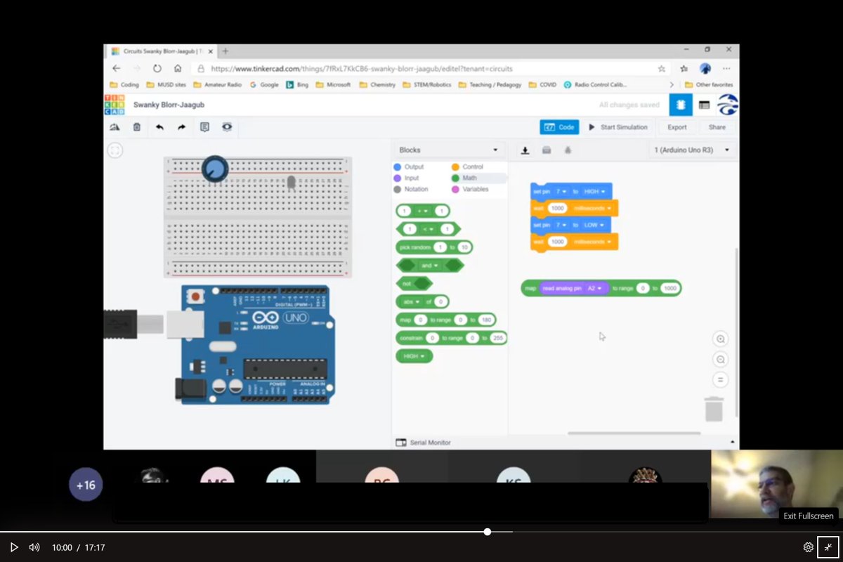 Thank you <a href="/tinkercad/">Tinkercad</a> for a great alternative to physical computing in my computer science class.  #MIEExpert #proudtobemusd #distancelearning
