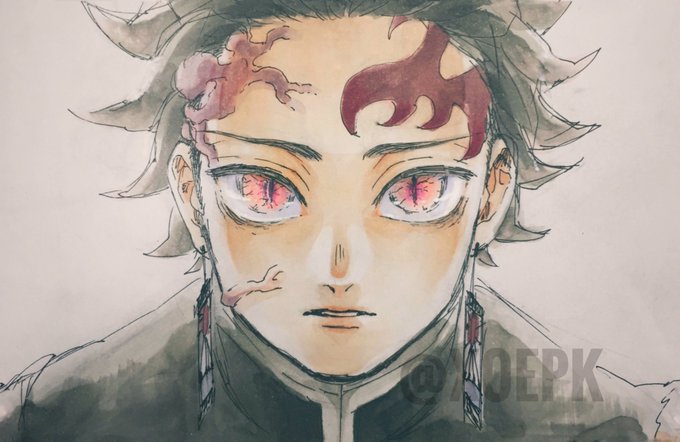 さくぽんさんがTwitterに投稿した竈門炭治郎(鬼滅の刃)のイラスト。