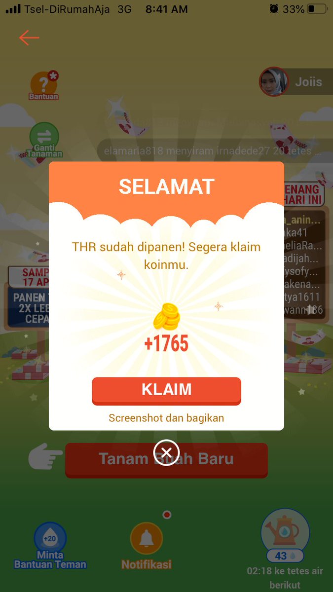 jojo_blablabla's tweet photo. @ShopeeID setiap panen THR nya naik terus semoga tembus 10M 🤭 #ShopeeTanamTHR10M https://t.co/cJu6gGxliW